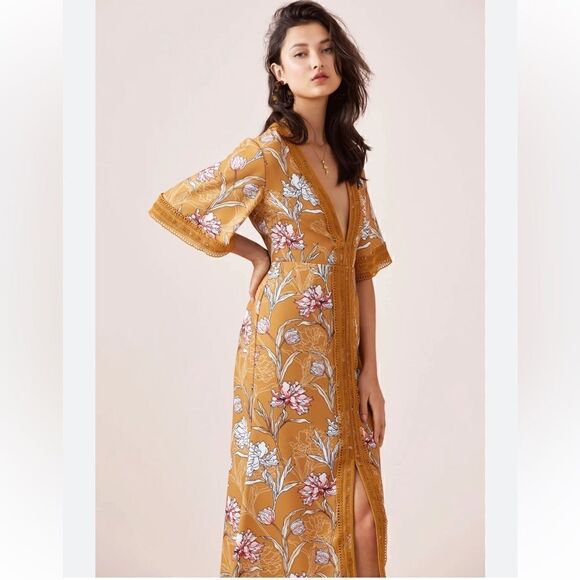 Finders Keepers Floral Lace Midi Dress Size Small - Picture 4 of 13